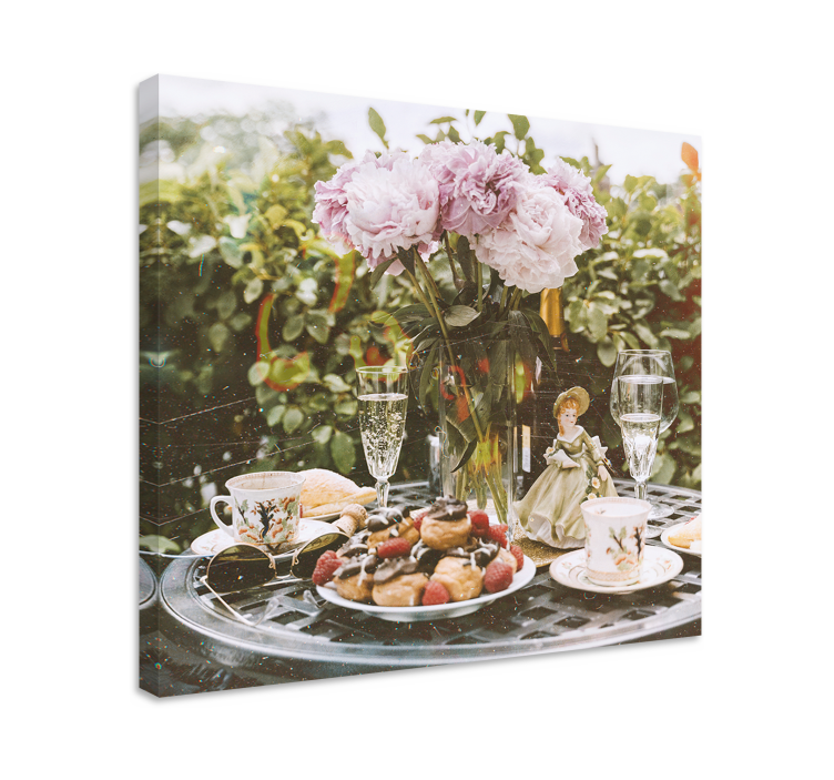 Flowers canvas afternoon tea arrangement - TenStickers