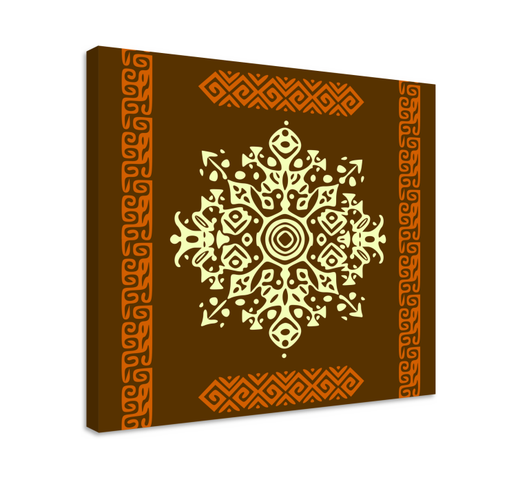 Ornamental canvas print with intricate geometric design - TenStickers