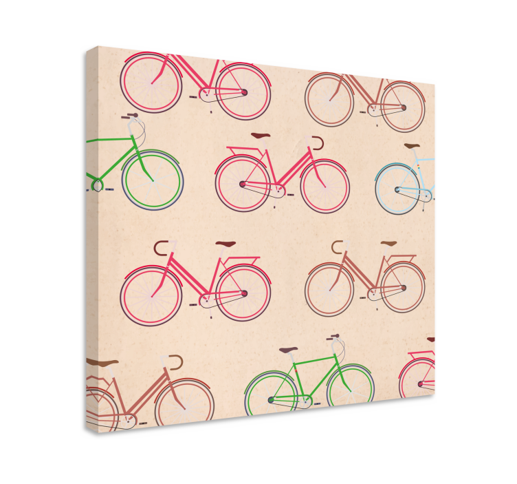 Sports canvas art featuring colorful bicycle patterns - TenStickers