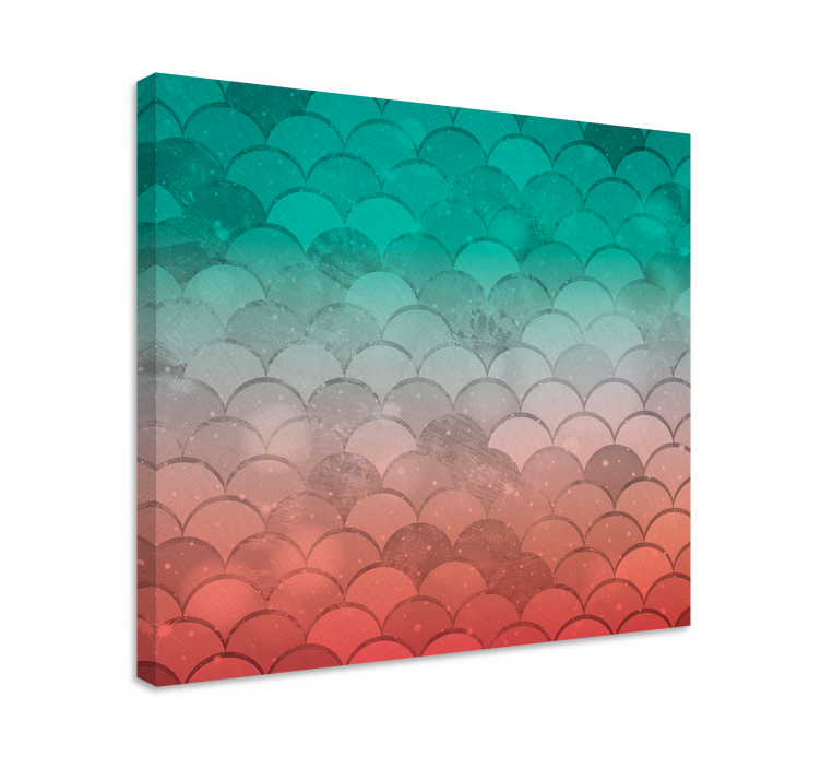 Geometric canvas curved wave pattern - TenStickers
