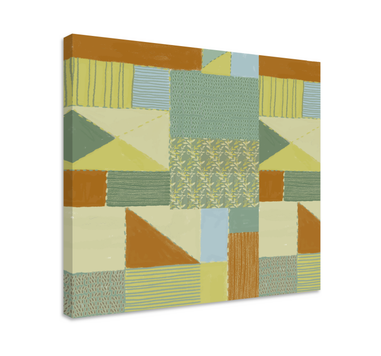 Mixed pattern patchwork ornamental canvas print - TenStickers