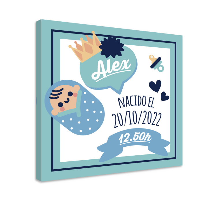 Cocktail canvas baby announcement artwork - TenStickers