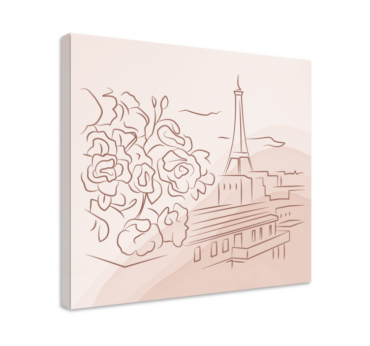 Cityscape wall art parisian floral view - TenStickers