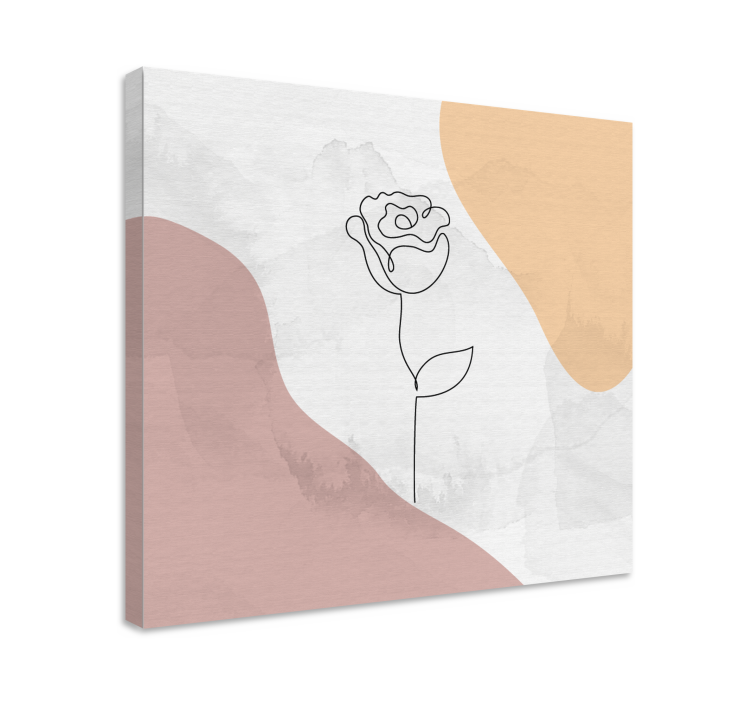 Flowers canvas elegant rose silhouette - TenStickers