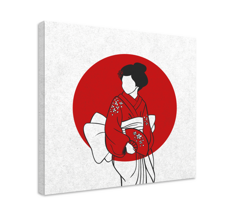 Oriental canvas wall art traditional kimono elegance - TenStickers