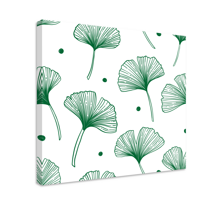Flowers canvas ginkgo leaf illustration - TenStickers