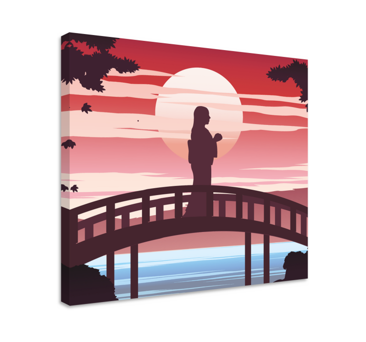 Abstract wall art silhouette on bridge - TenStickers