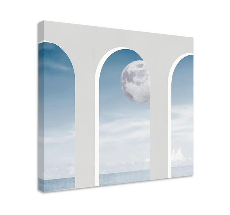 Abstract wall art moonlit archway scene - TenStickers
