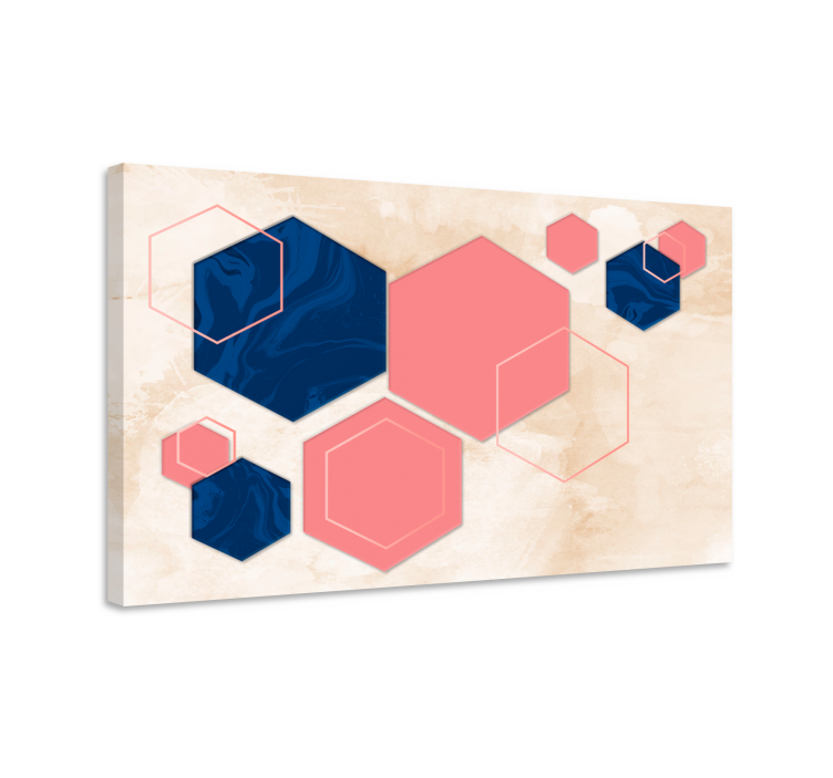Geometric canvas abstract hexagonal patterns - TenStickers