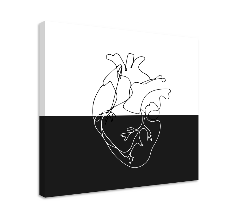 Geometrical Heart Lineart geometric canvas - TenStickers