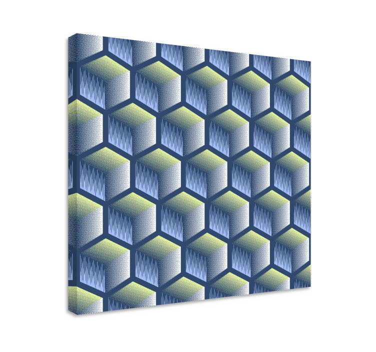 Geometric canvas hexagonal cube design - TenStickers