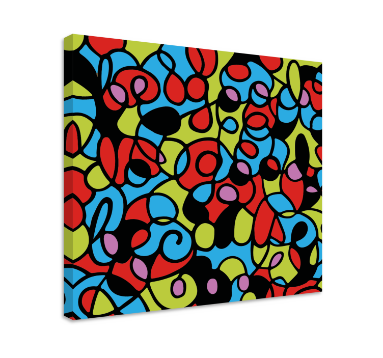 Abstract wall art colorful twisted shapes - TenStickers