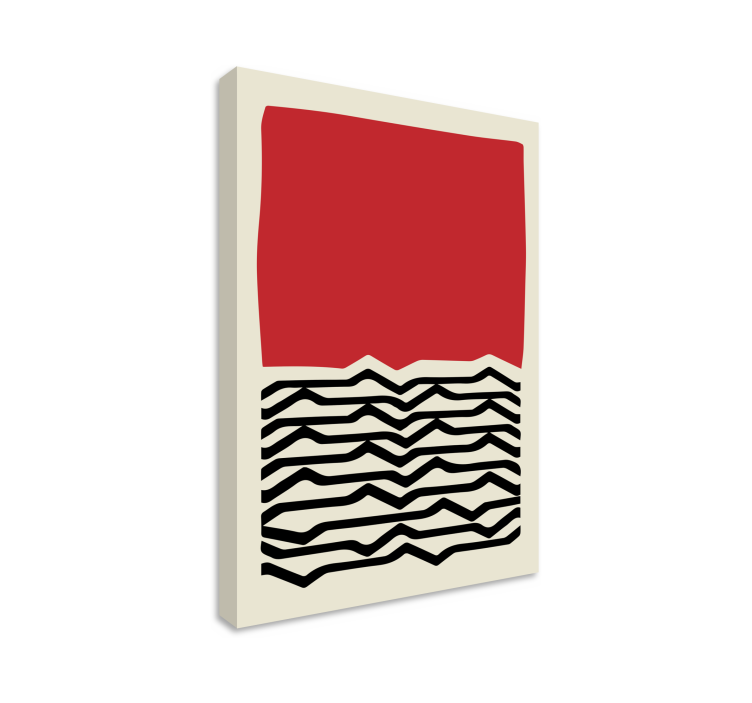 Abstract wall art red wavy lines - TenStickers