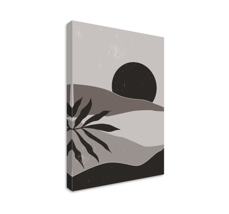Landscape gray sunset abstract wall art - TenStickers