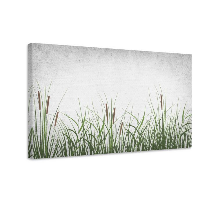 Flowers canvas with natural grass design - TenStickers