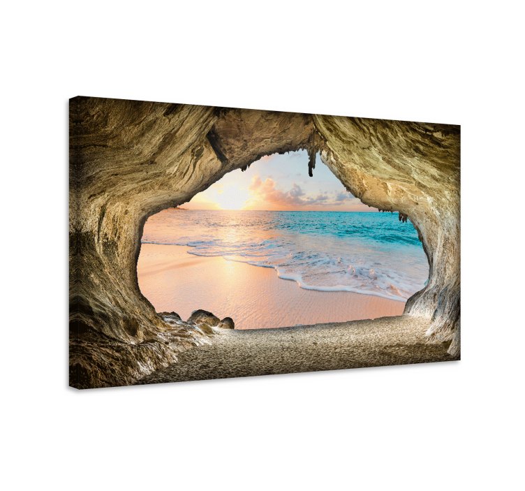 Landscape canvas cave beach scene - TenStickers