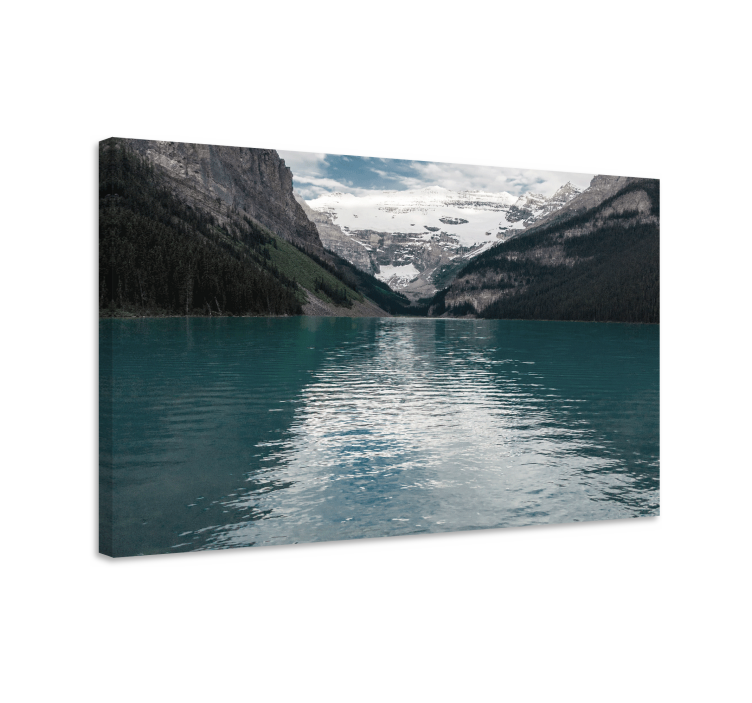 Serene mountain lake landscape canvas - TenStickers