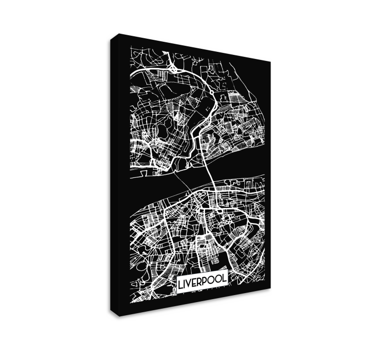 Liverpool Topographic Map city canvas prints - TenStickers