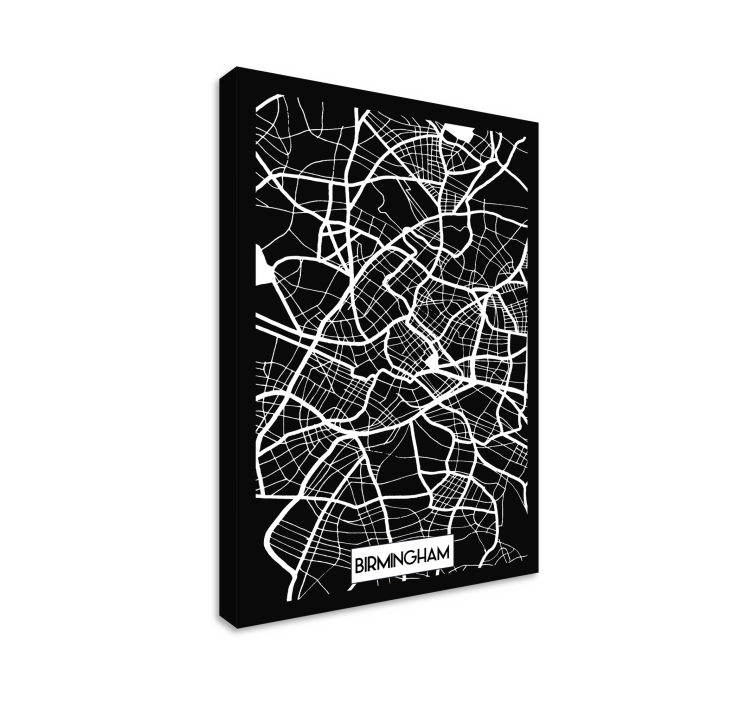 Birmingham Topographic Map city canvas prints - TenStickers