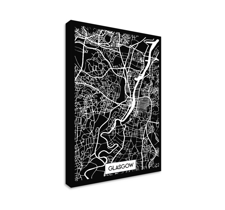 Glasgow Topographic Map city canvas prints - TenStickers