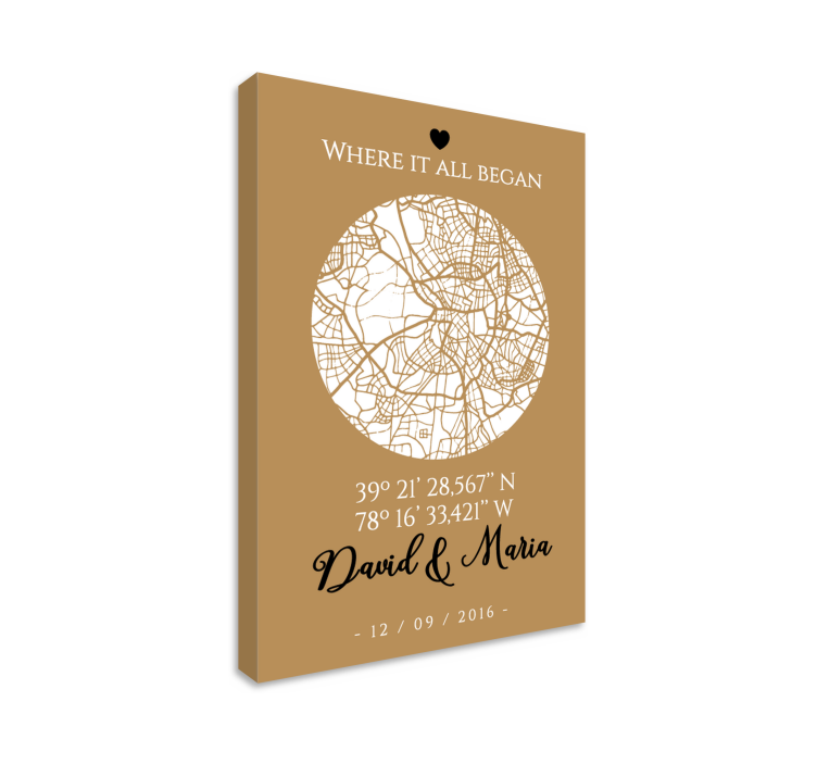 Where it all began personalized canvas - TenStickers