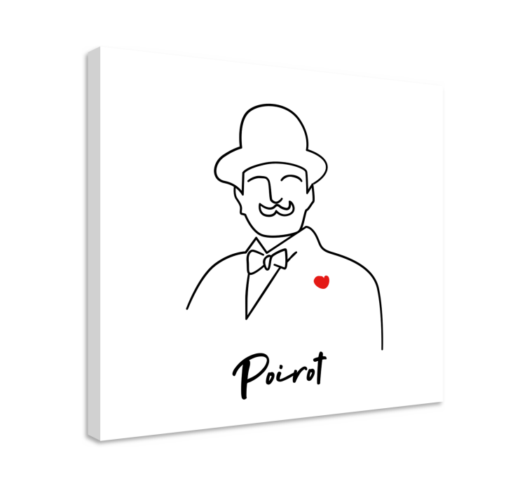 Hercule Poirot line art character canvas prints - TenStickers