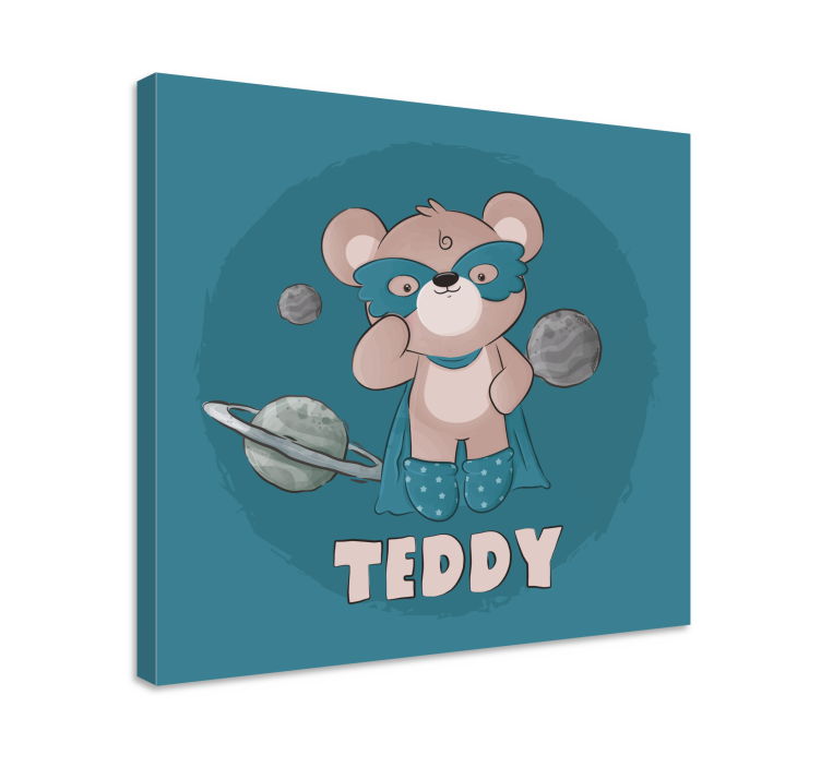 Bear hero personalized canvas - TenStickers