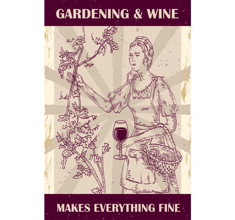 Gardening and wine retro canvas - TenStickers