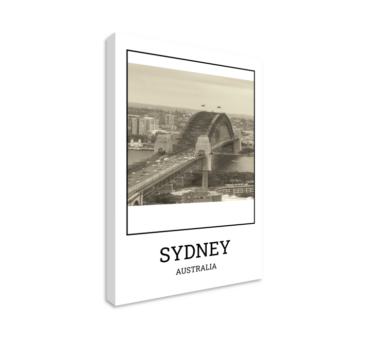 Sydney black and white cityscape canvas - TenStickers