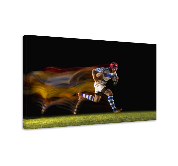 Rugby player in motion canvas - TenStickers