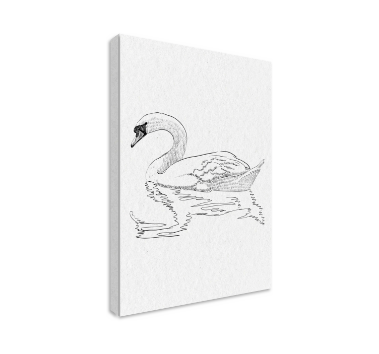 Sketch swan  living room wall art - TenStickers