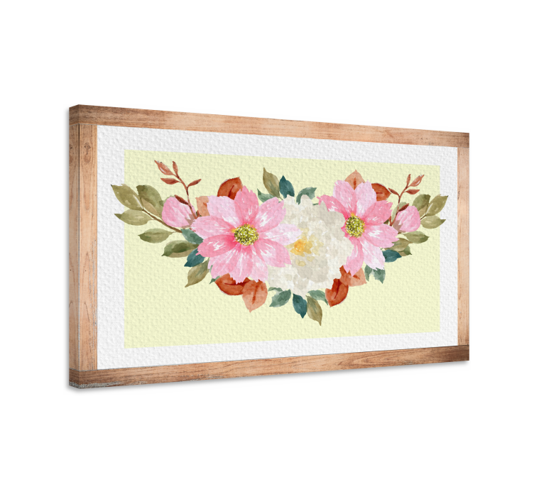 Watercolor flowers vintage canvas print - TenStickers