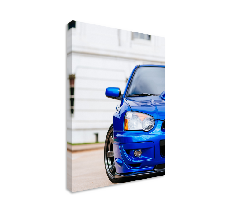 Blue car wall canvas print - TenStickers