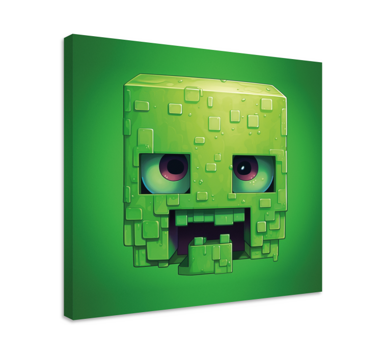 creepy pixel character video game canvas art - TenStickers