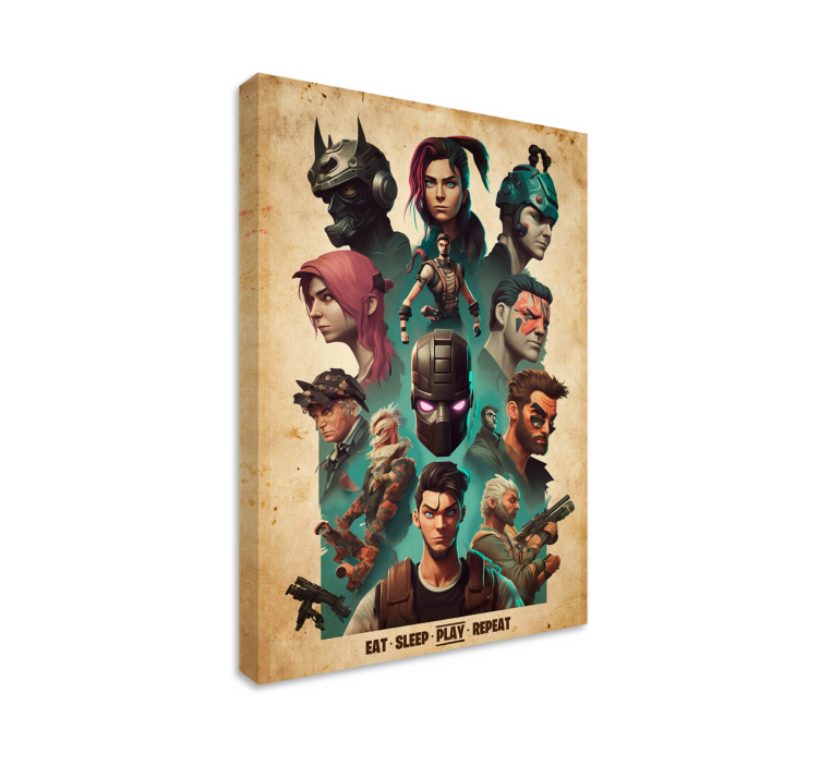 collage epic characters video game canvas art - TenStickers
