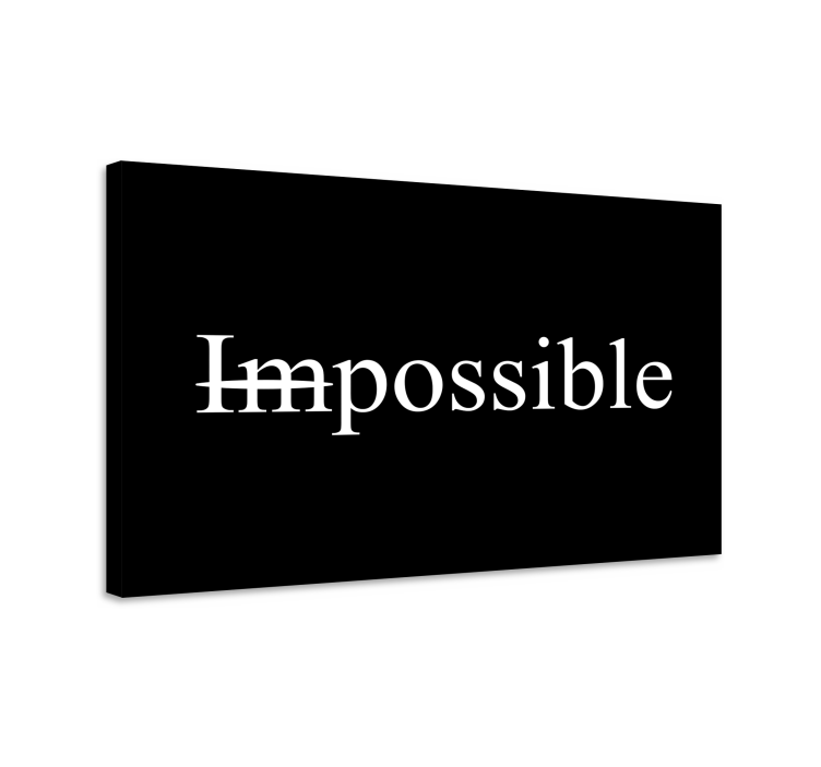 impossible word inspirational wall art canvas - TenStickers
