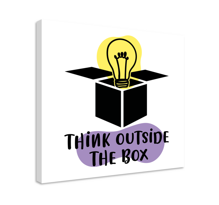Think outside the box text inspirational canvas - TenStickers