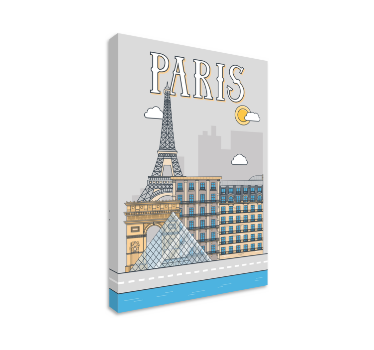 Paris cityscape canvas wall art - TenStickers