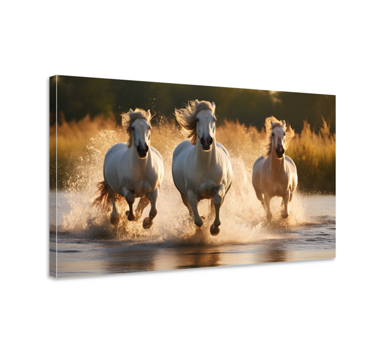 Horses running canvas for living room - TenStickers