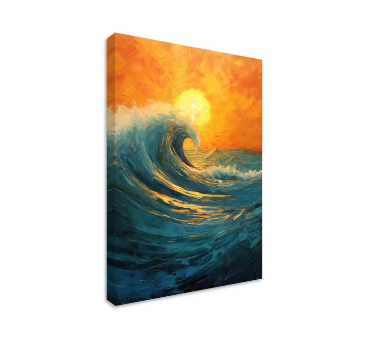 Sunrise Wave Landscape Canvas Print - TenStickers