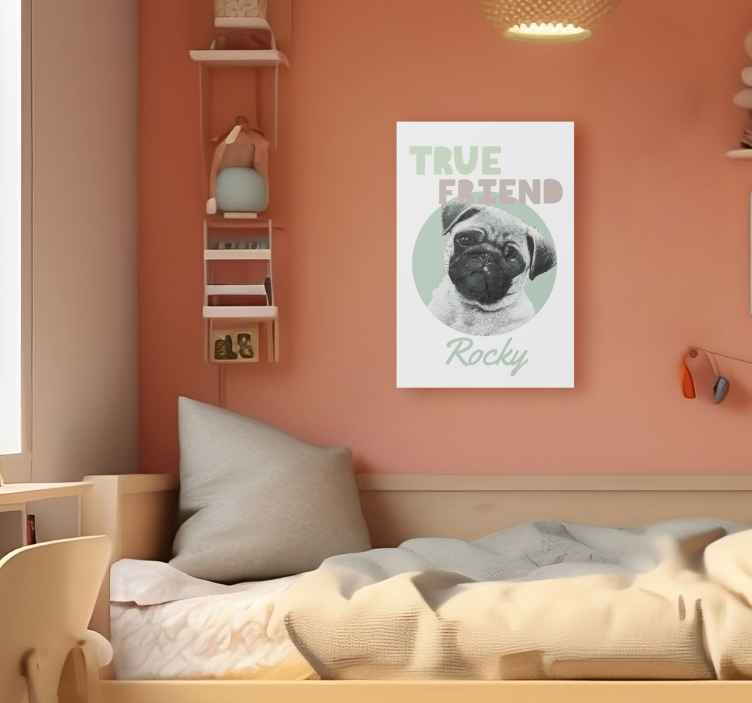 Pet true friend customized canvas print - TenStickers