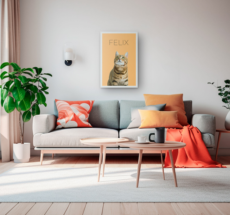 Minimalist pet portrait office canvas art - TenStickers