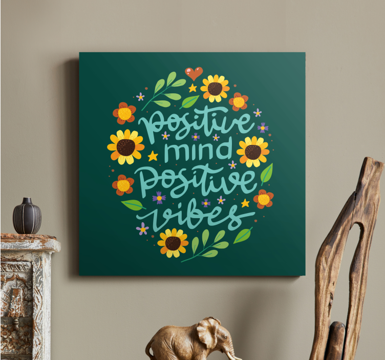 Flowers and motivational motivational canvas - TenStickers