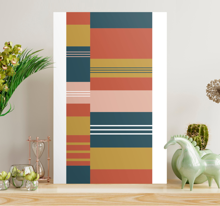 Abstract block lines abstract canvas - TenStickers