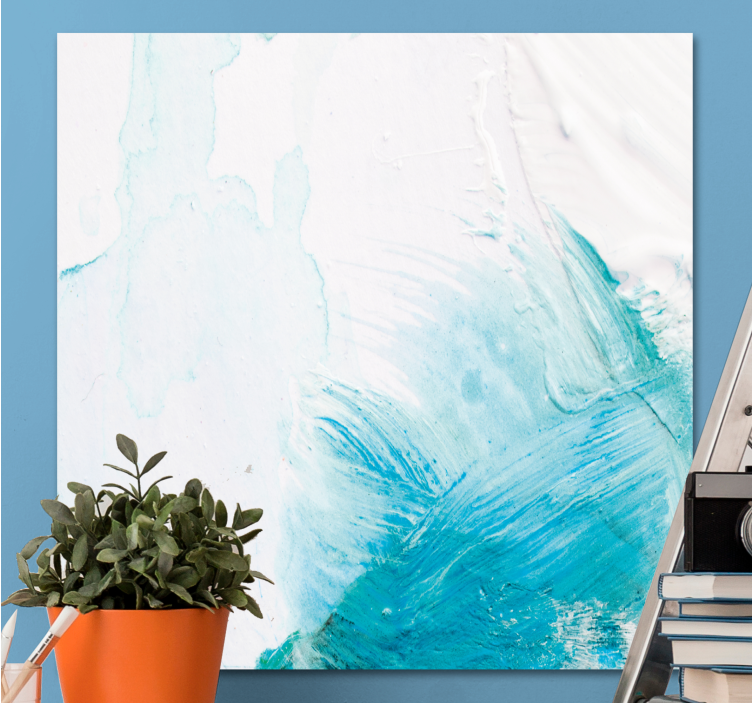Abstract wall art aqua wave swirl - TenStickers