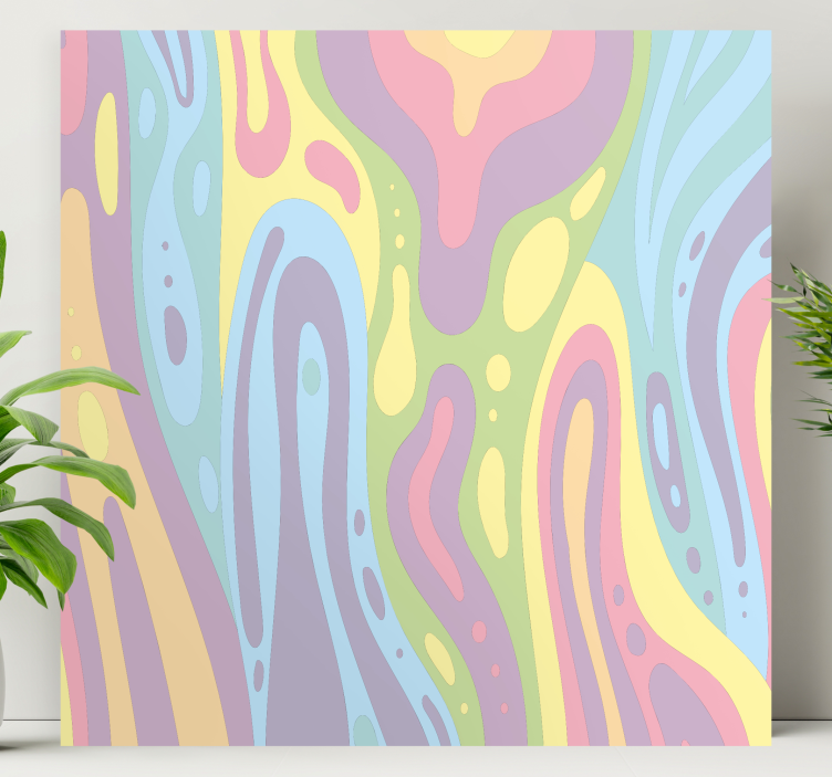 Abstract wall art colorful flowing designs - TenStickers