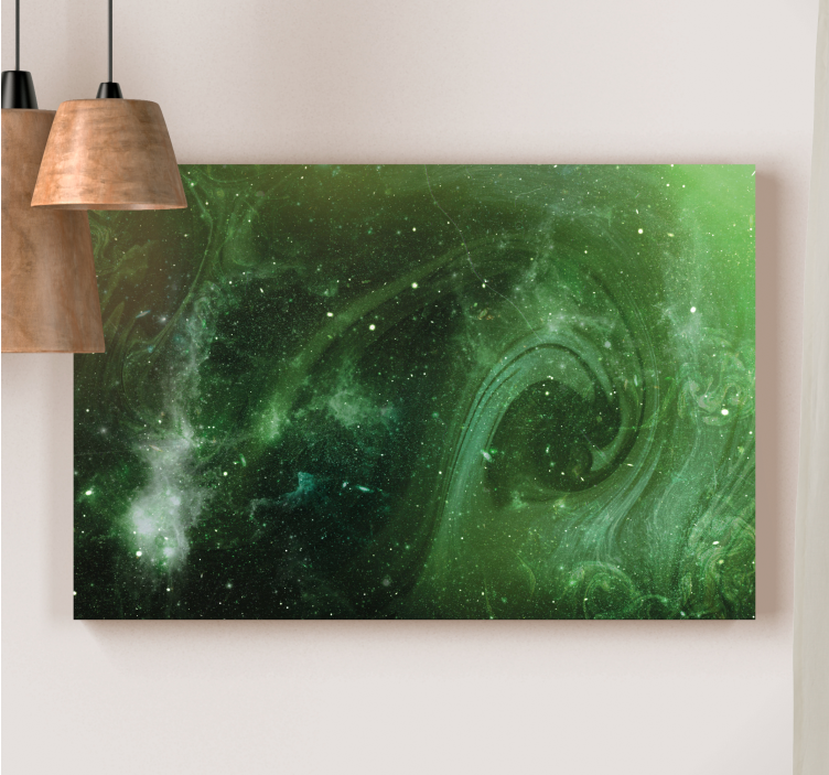Abstract wall art cosmic green swirl - TenStickers