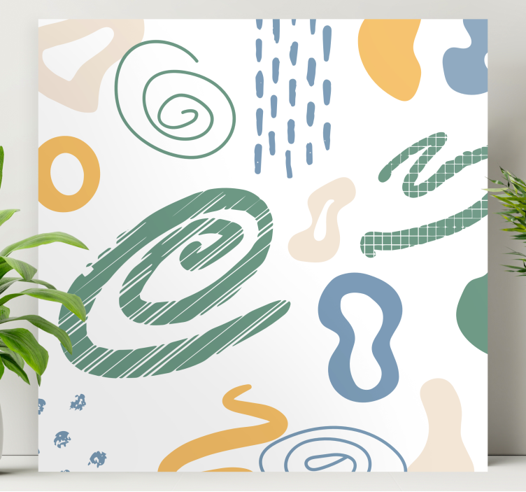 Abstract wall art dynamic swirling shapes - TenStickers