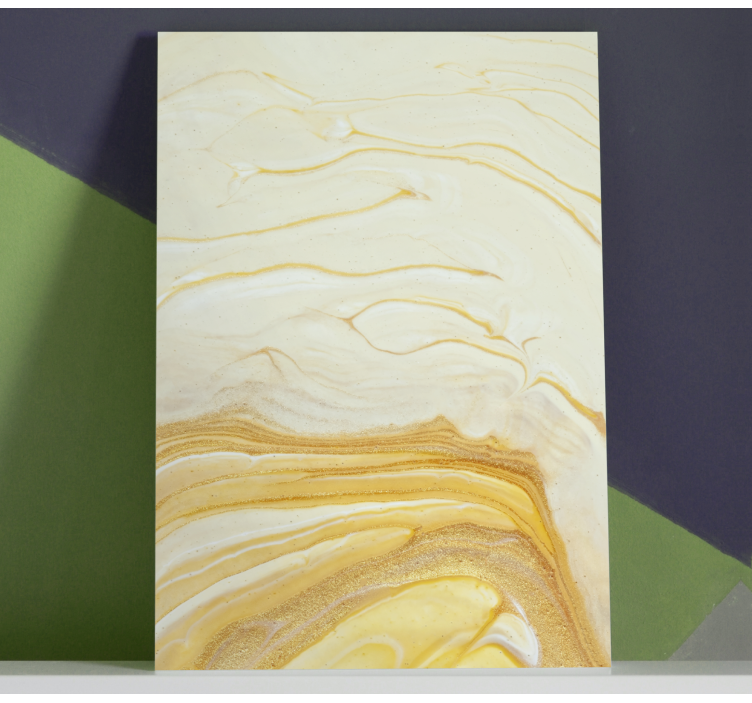 Abstract wall art gentle golden waves - TenStickers