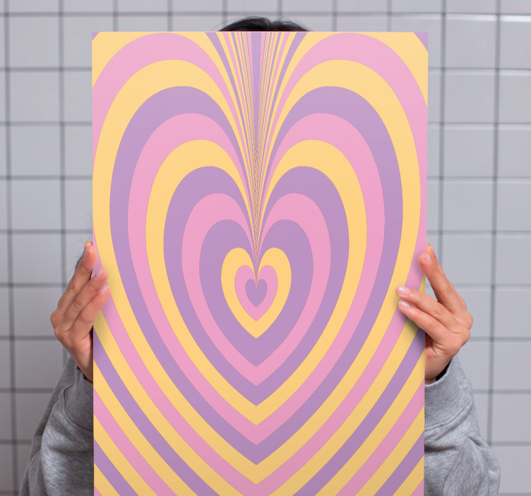 Abstract wall art heart pattern waves - TenStickers